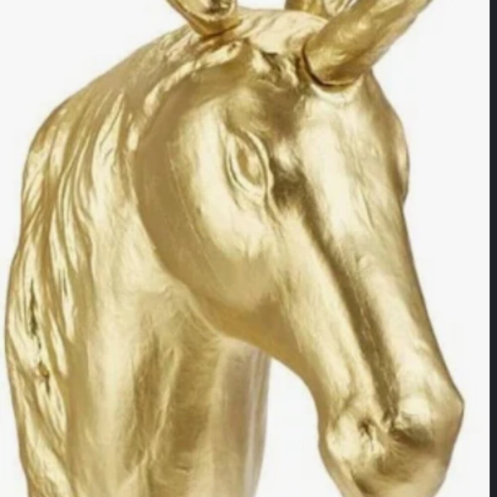 Gold Unicorn Wall Mount/Bust - Emily & Meritt PB Teen (Pottery Barn Teen)